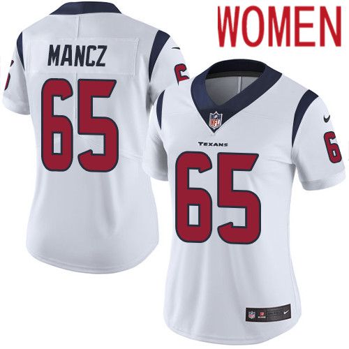 Women Houston Texans #65 Greg Mancz White Nike Vapor Limited NFL Jersey